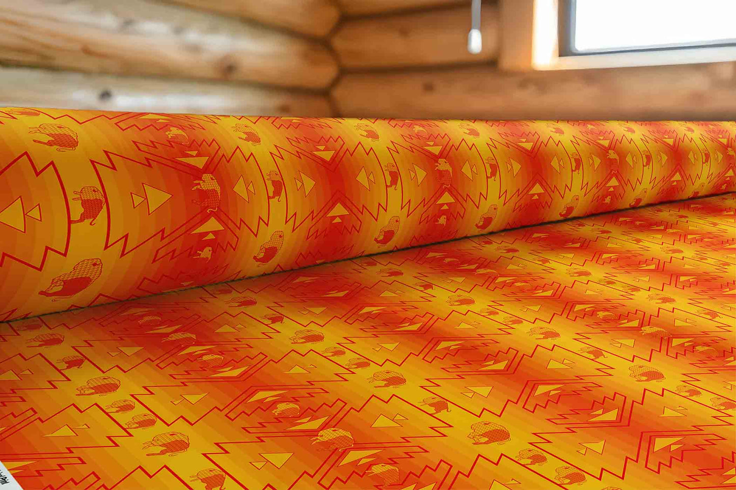 Buffalo Run Orange Fabric