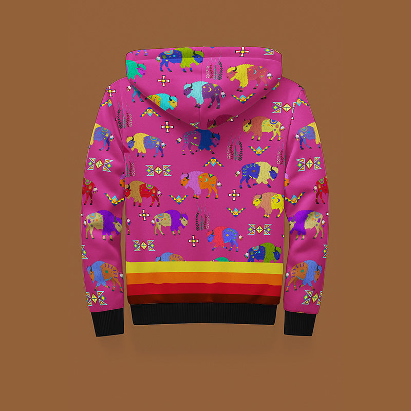 Buffalo Spirit Magenta Sherpa Hoodie
