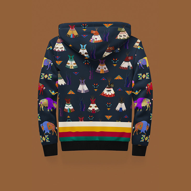 Camp Lodges Charcoal Sherpa Hoodie