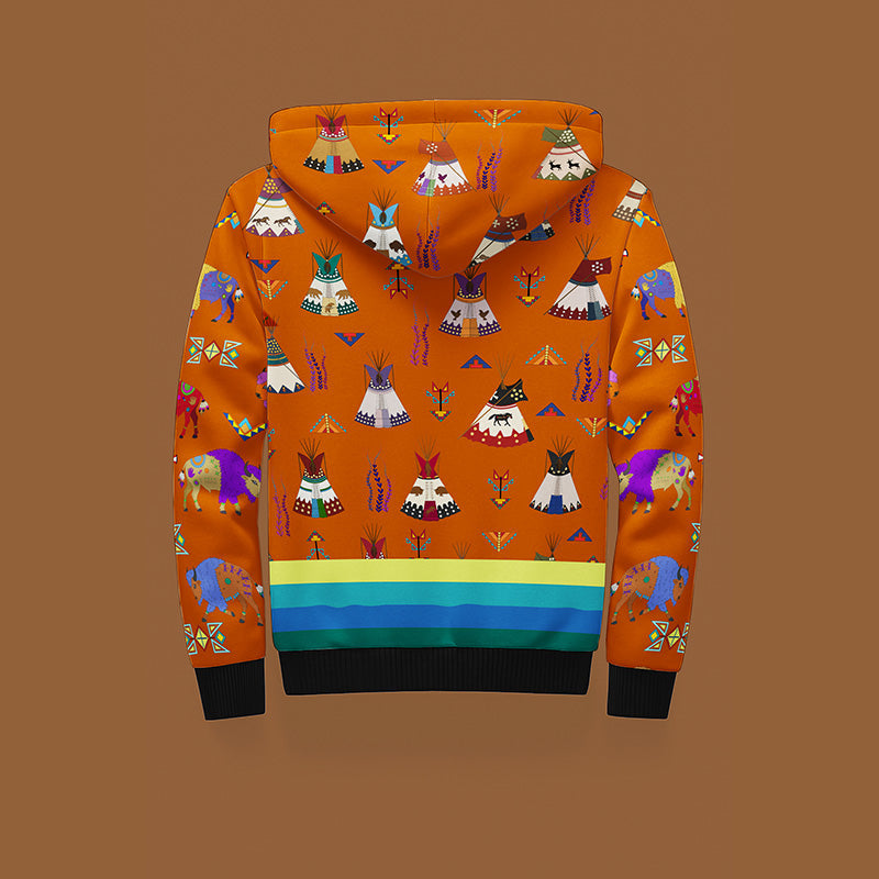 Camp Lodge Orange Sherpa Hoodie