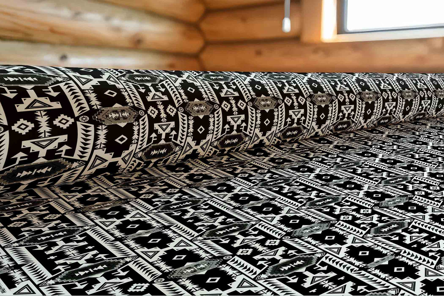 Chiefs Mountain Black and White Fabric