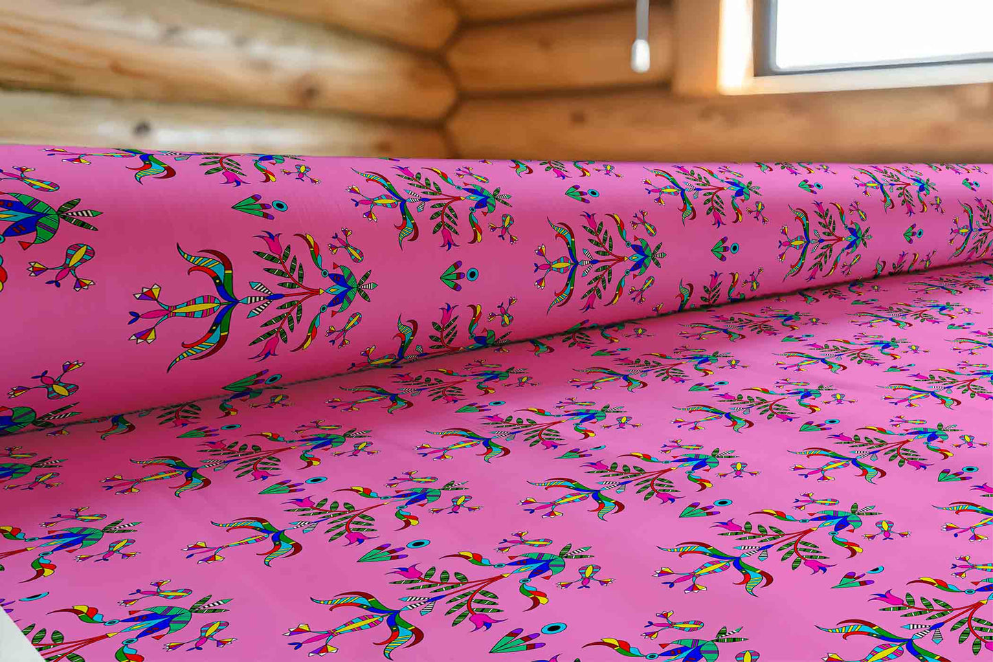 Dakota Damask Cheyenne Pink Fabric