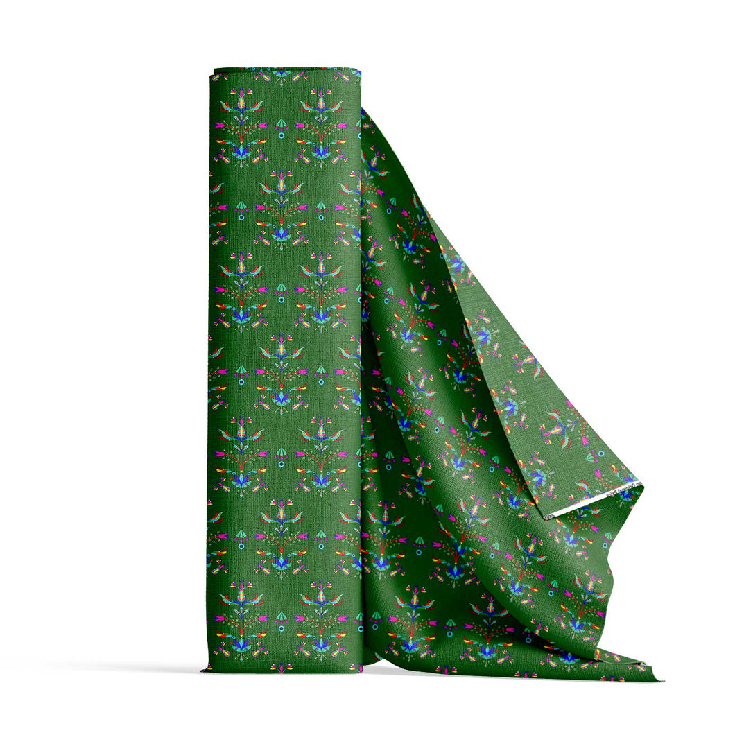 Dakota Damask Green Fabric