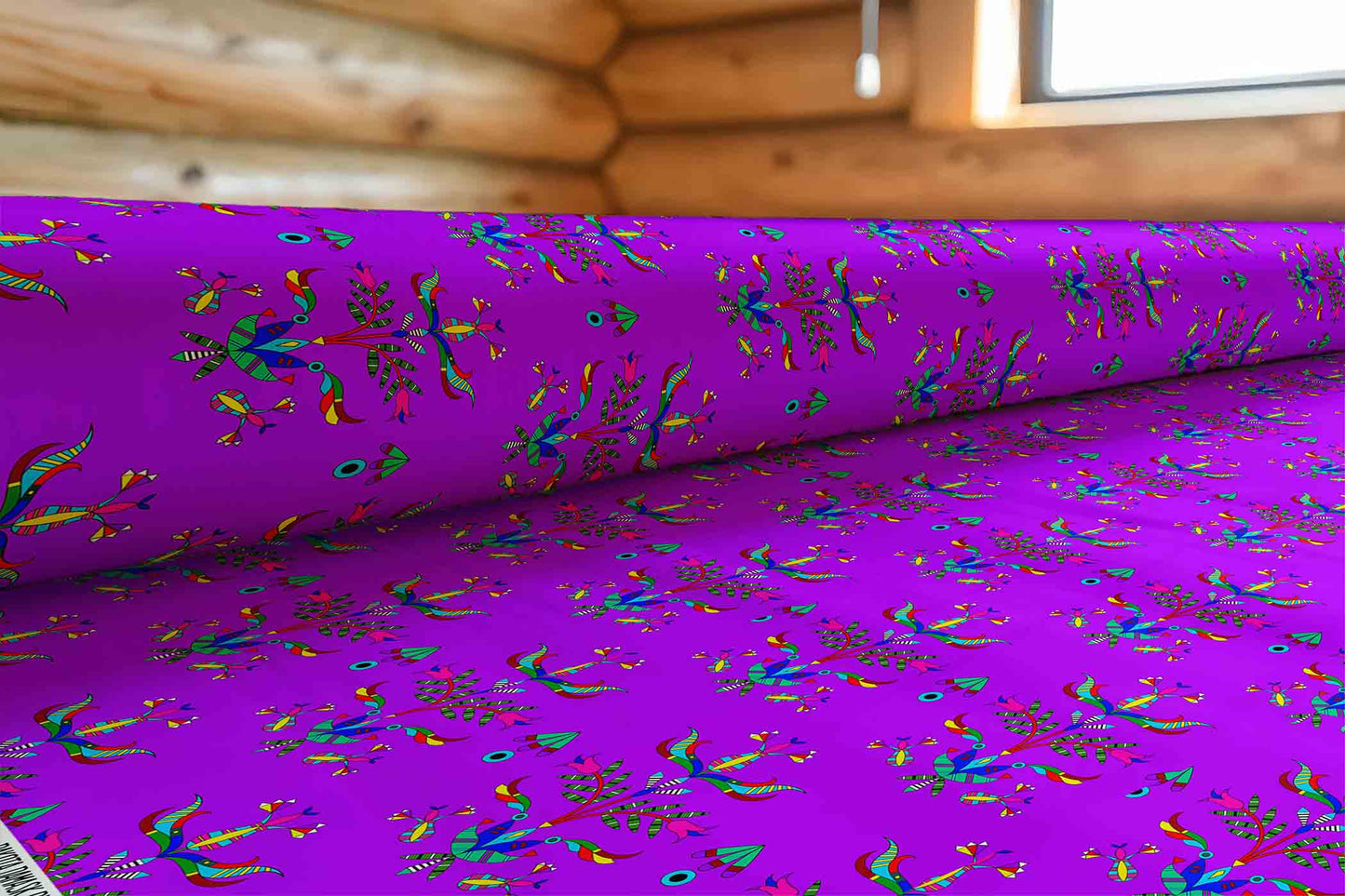 Dakota Damask Purple Fabric
