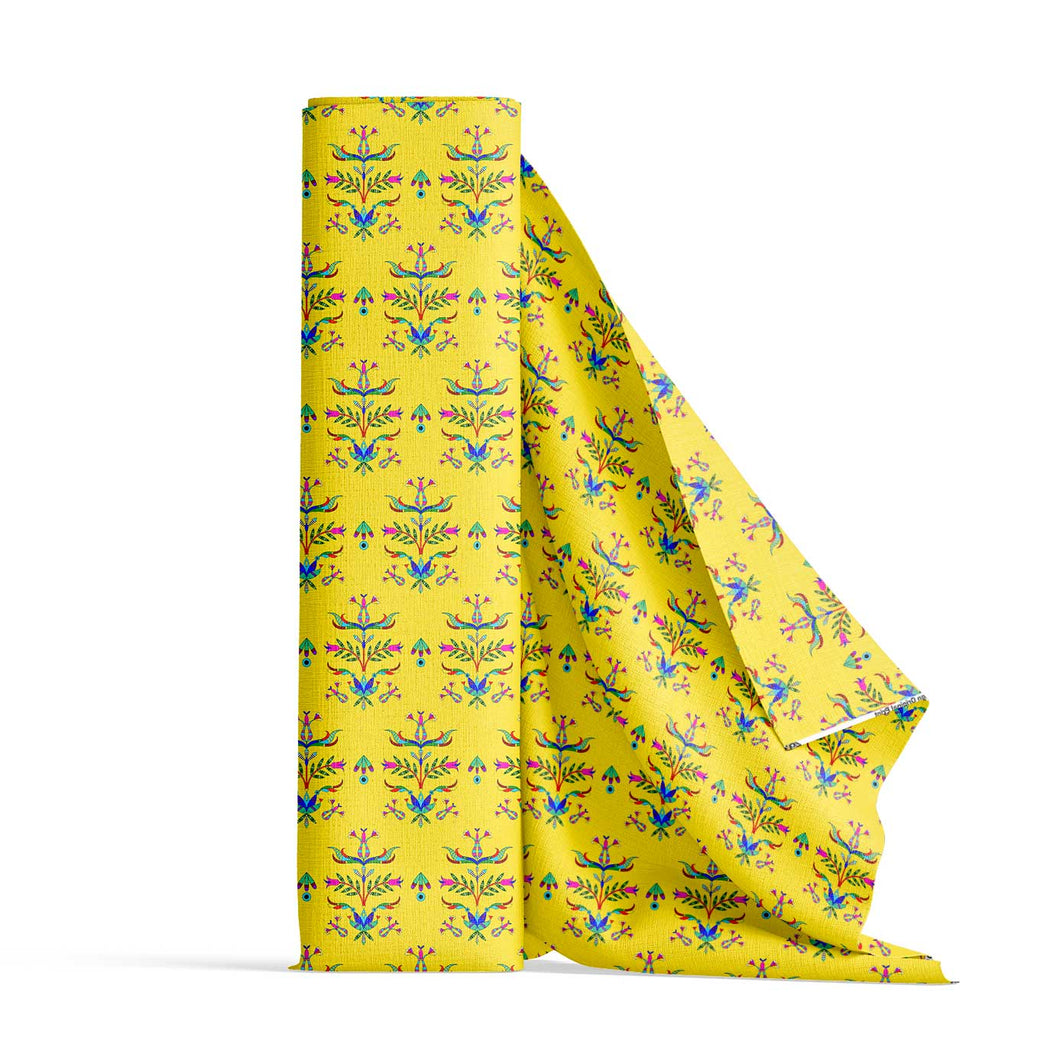 Dakota Damask Yellow Fabric