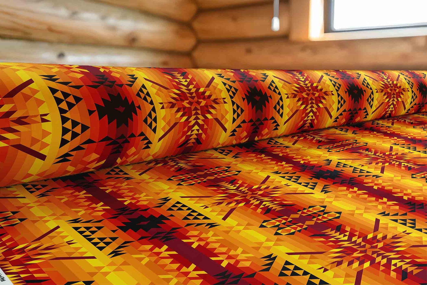 Desert Geo Yellow Red Fabric
