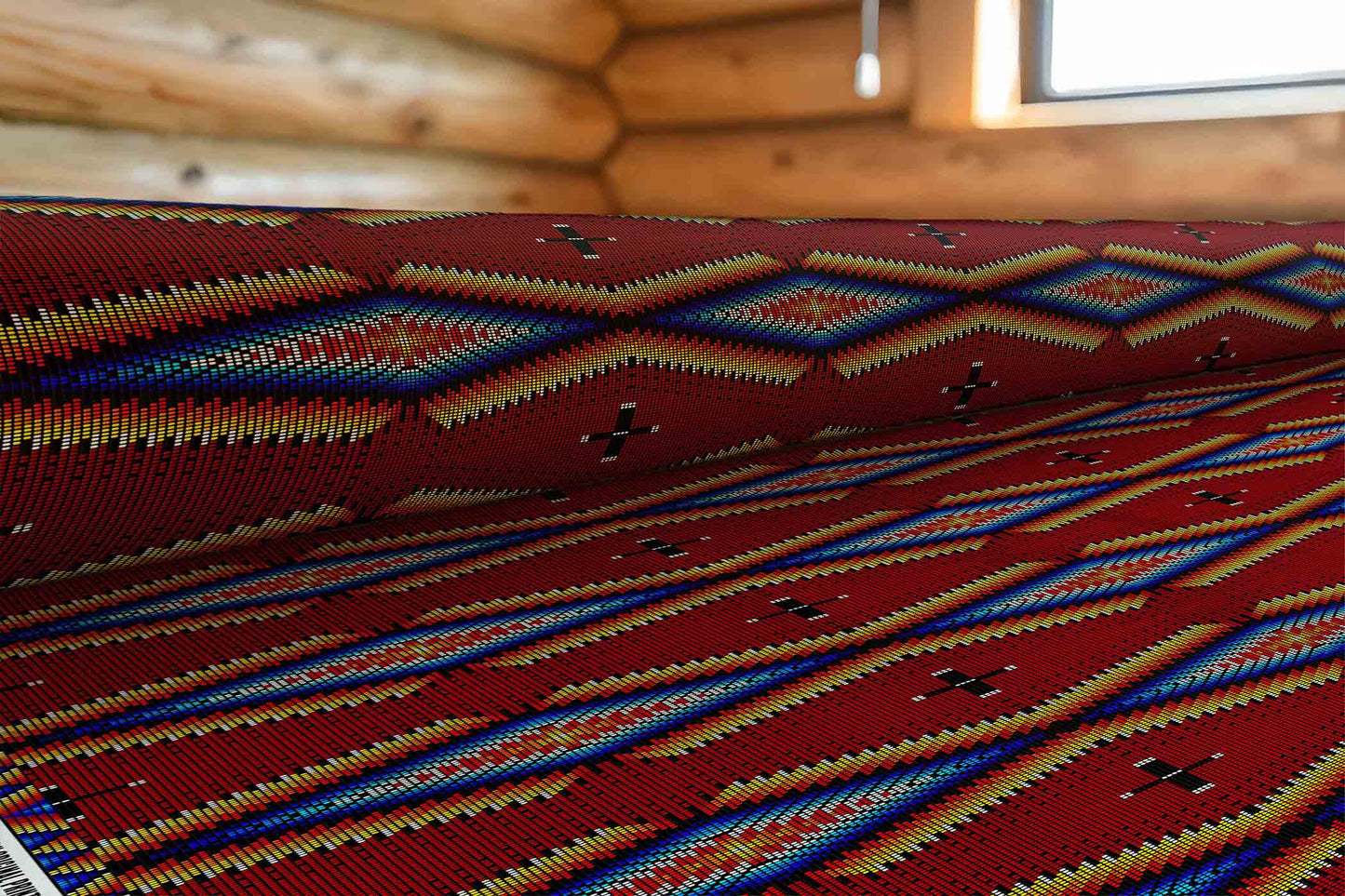 Diamond in the Bluff Red Fabric