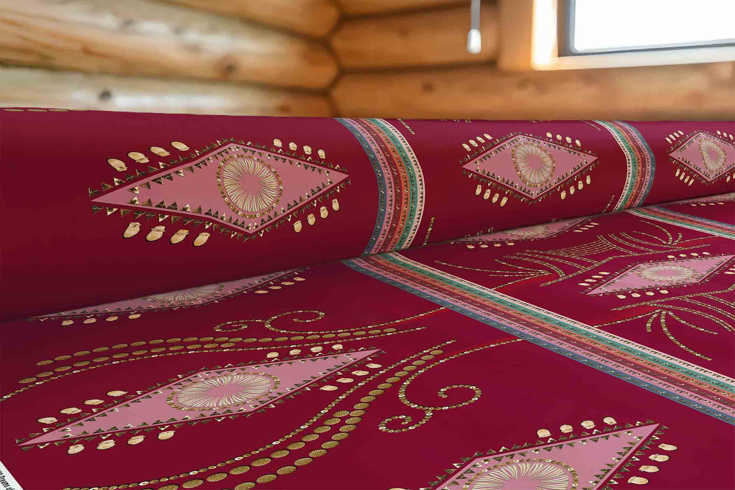 Dreams of Deco Maroon Fabric