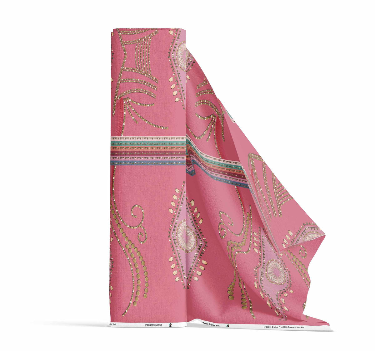 Dreams of Deco Pink Fabric by 49 Dzine