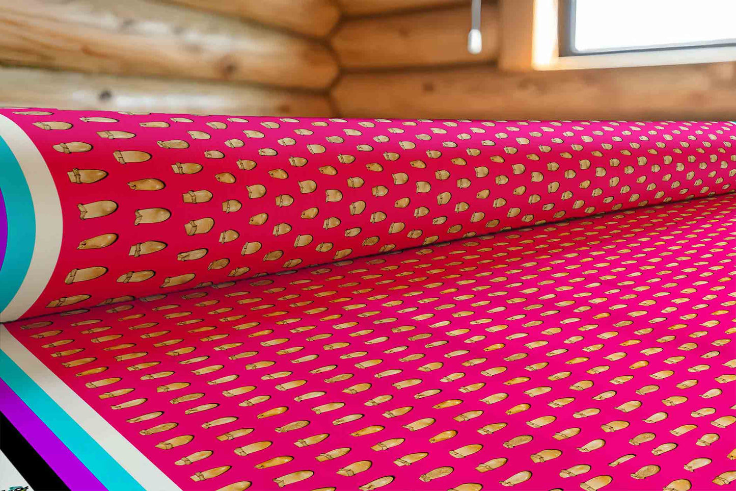 Elk Teeth on Pink Fabric