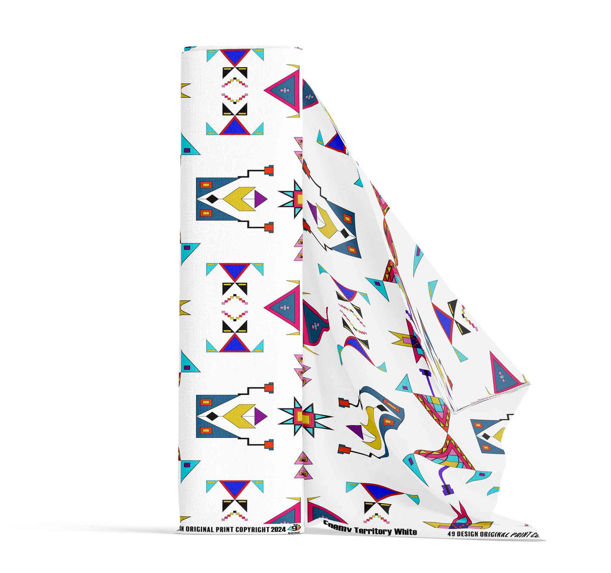 Enemy Territory White Fabric by 49 Dzine