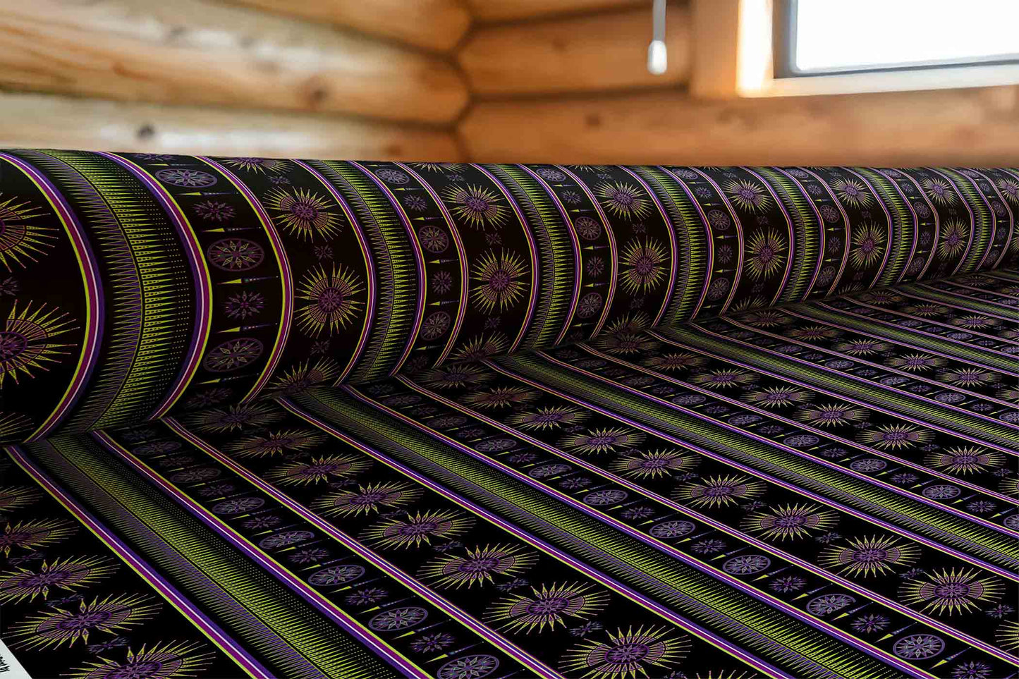 Evening Feather Wheel Fabric