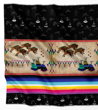 Load image into Gallery viewer, Ledger Buffalos Running Black Sky Fabric

