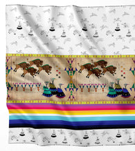Load image into Gallery viewer, Ledger Buffalos Running White Clay Fabric
