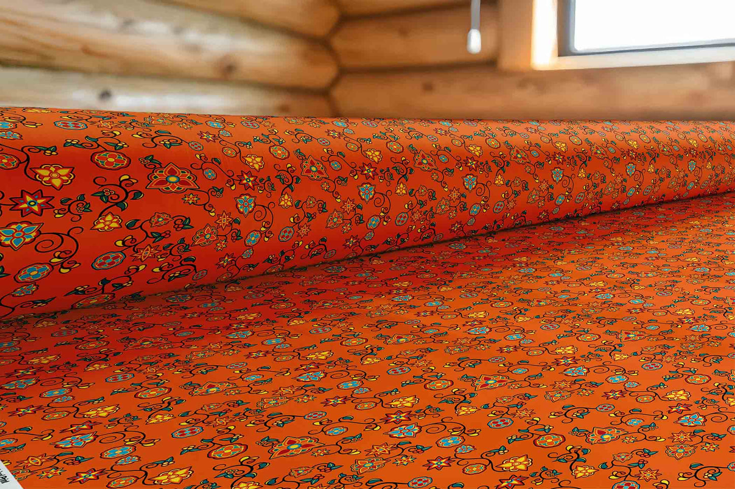 Fire Bloom Shade Orange Fabric