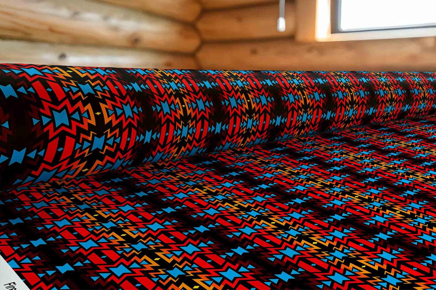 Fire Colors and Turquoise Fabric