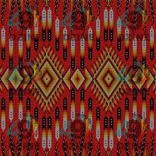 Load image into Gallery viewer, Fire Feather Red Fabric
