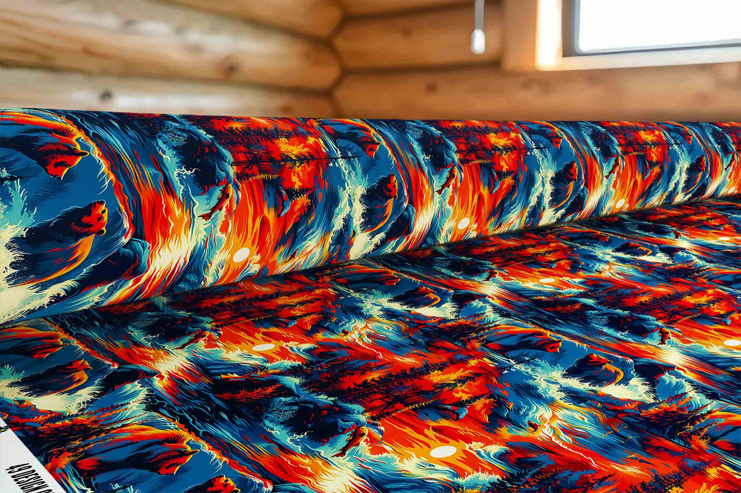 Fishing Bear 2 Fabric