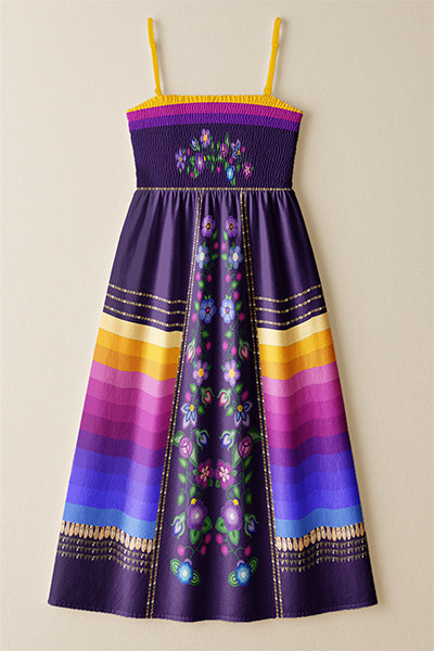 Garden Halo Purple 2 Smock Top Dress by 49 Dzine