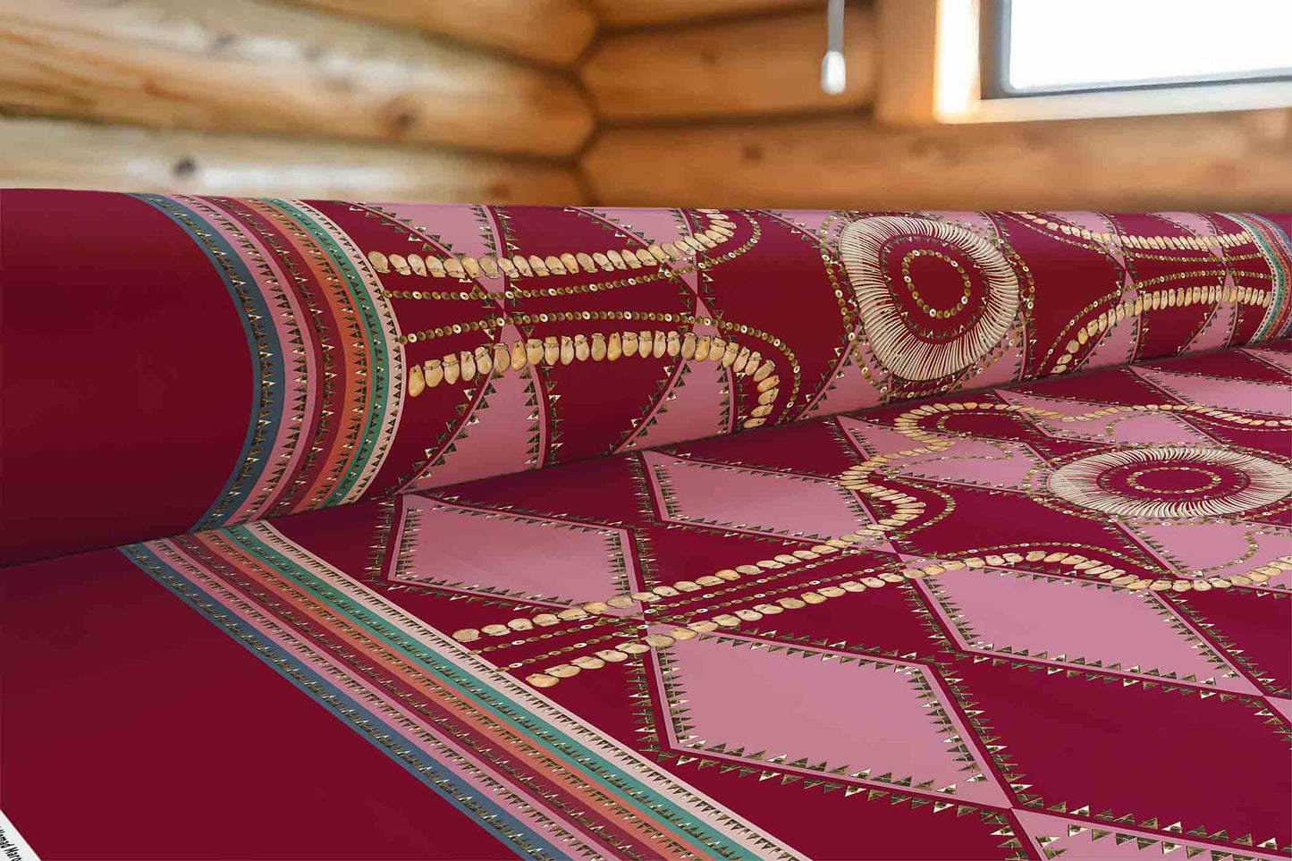 Gilded Nomad Maroon Fabric