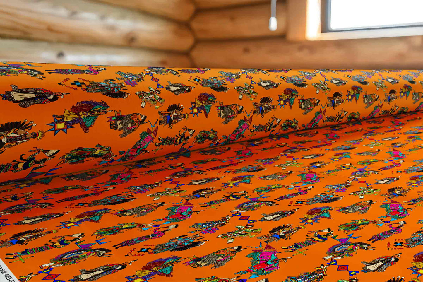 Grand Entry Dancers Orange Small Fabric