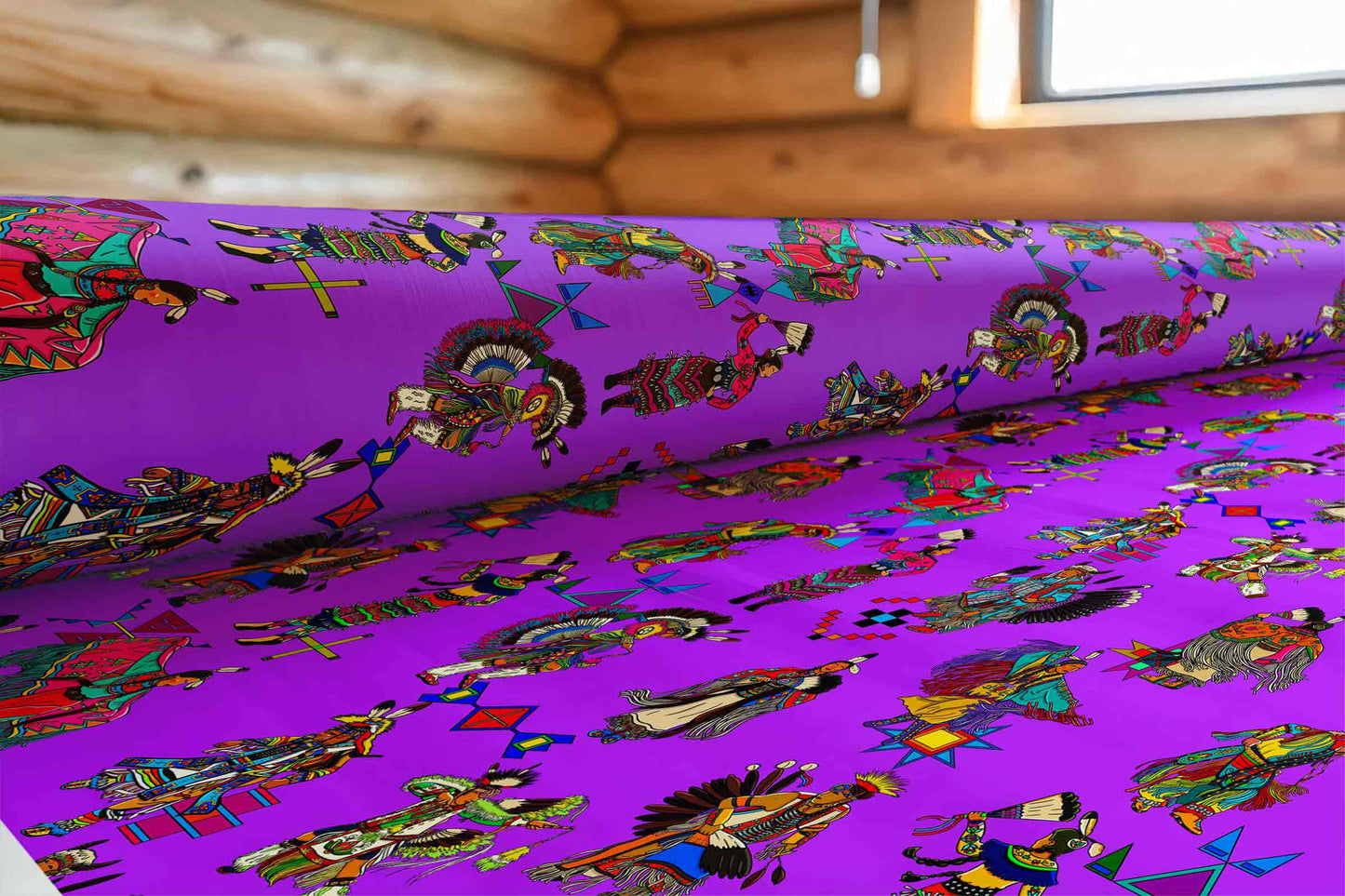 Grand Entry Dancers Purple Large Fabric