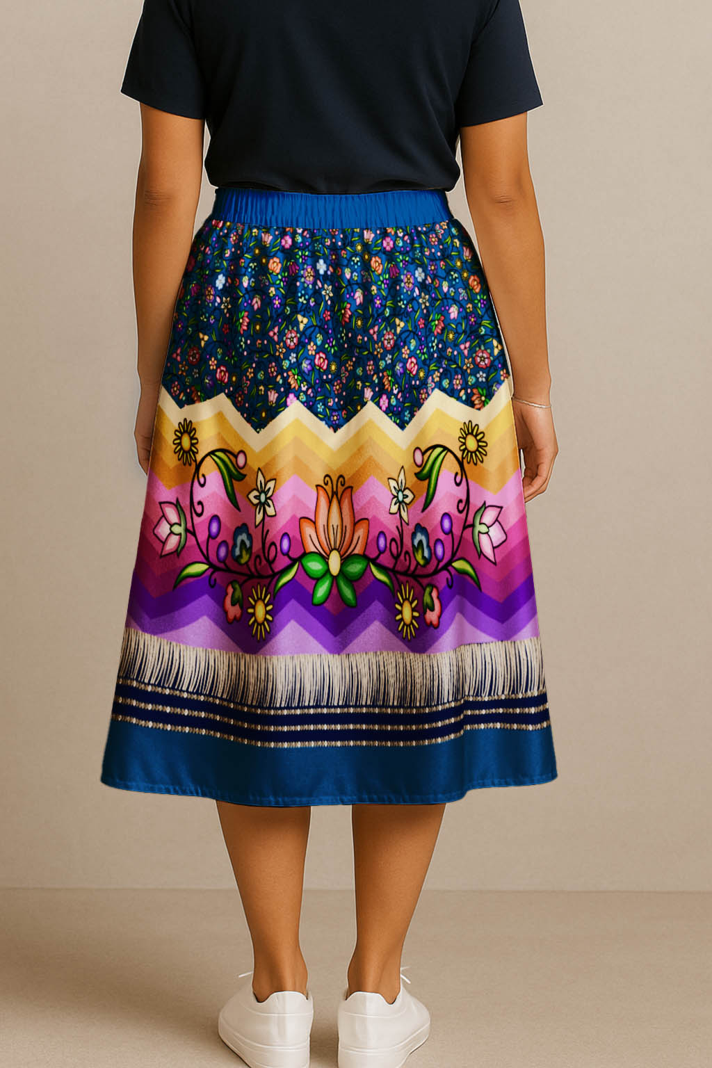 Grandmother Legacy Dark Blue 3 Midi Skirt