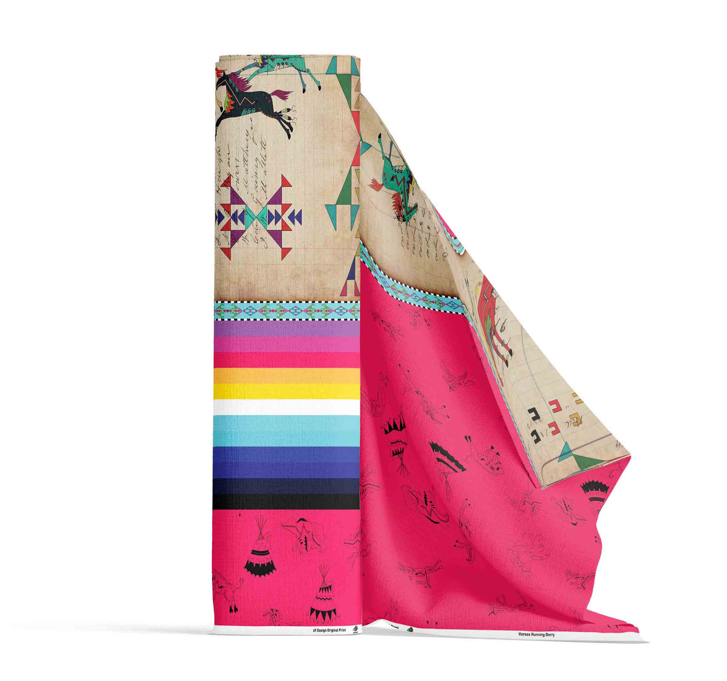 Ledger Horses Running Fabric