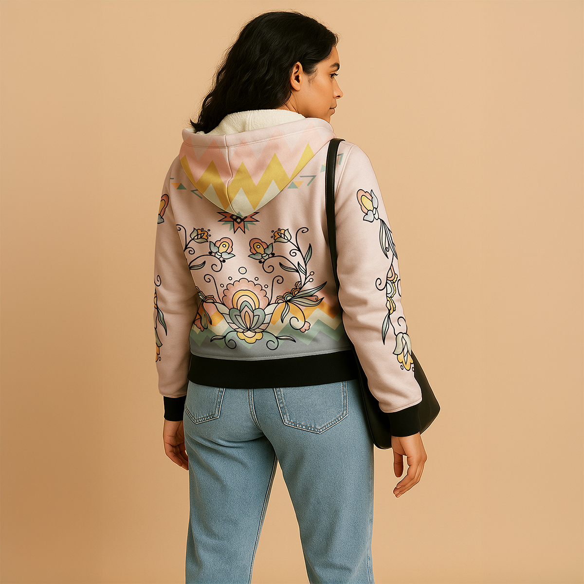 Falling Leaf Rising Bloom Women's Sherpa Hoodie