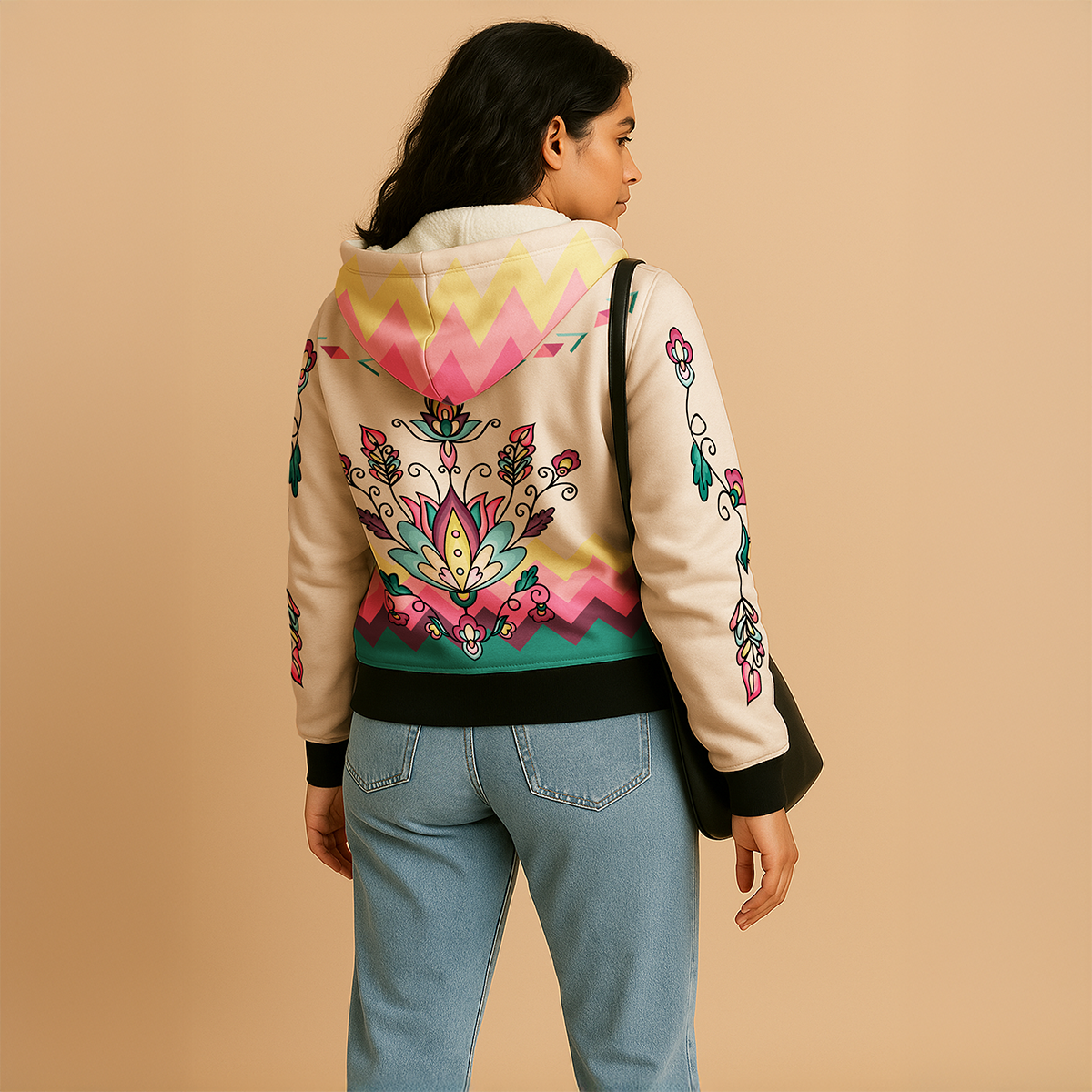 Golden Harvest Bloom Women's Sherpa Hoodie