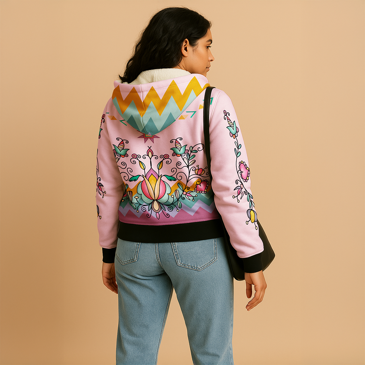 Harvest Hearth Floral Women's Sherpa Hoodie