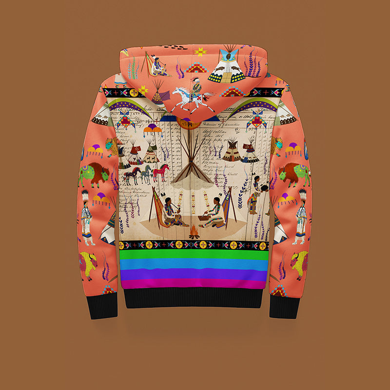 Legacy of the Rainy Chief Orange Sherpa Hoodie