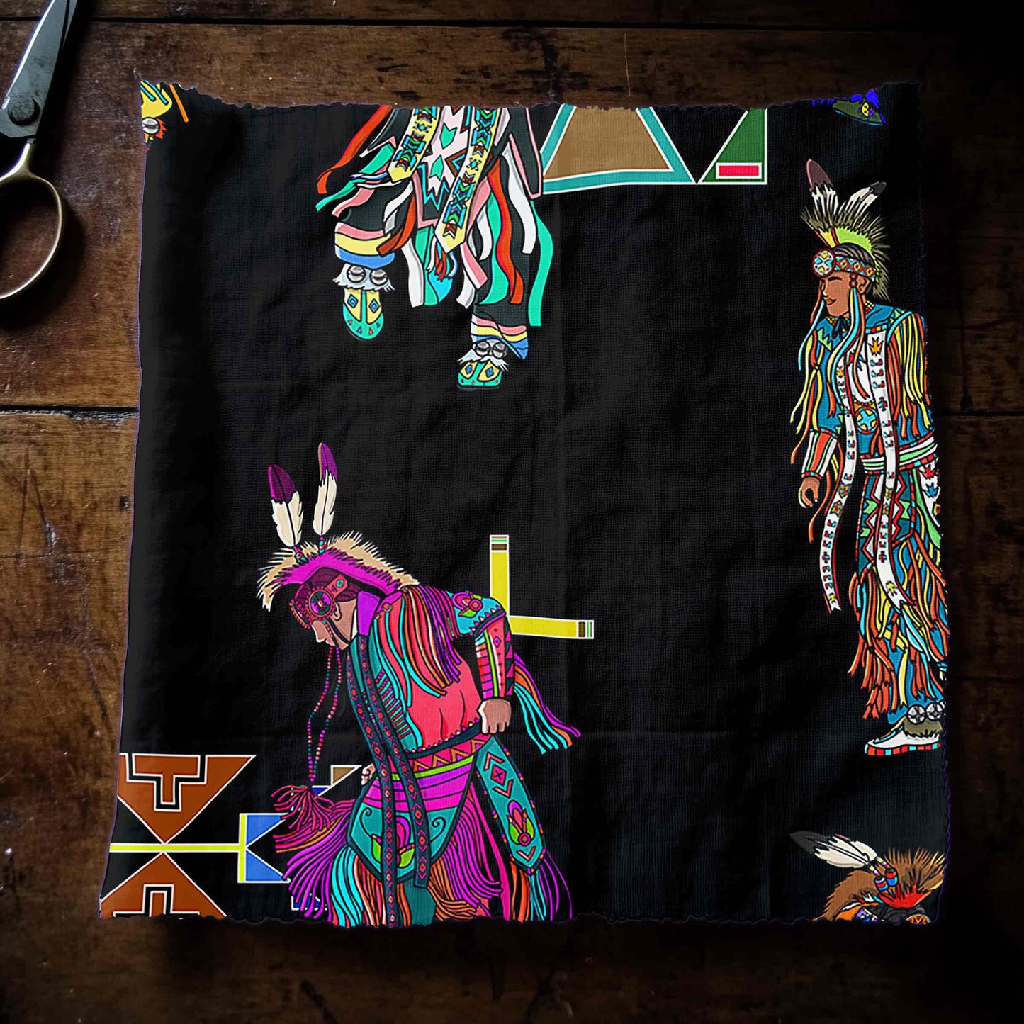 Men's Grass Dancers Black Large Fabric