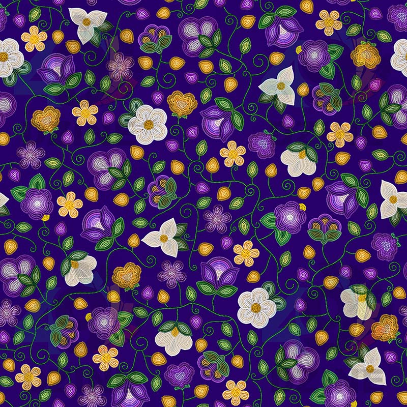 Midnight Moss Bloom Aubergine Fabric