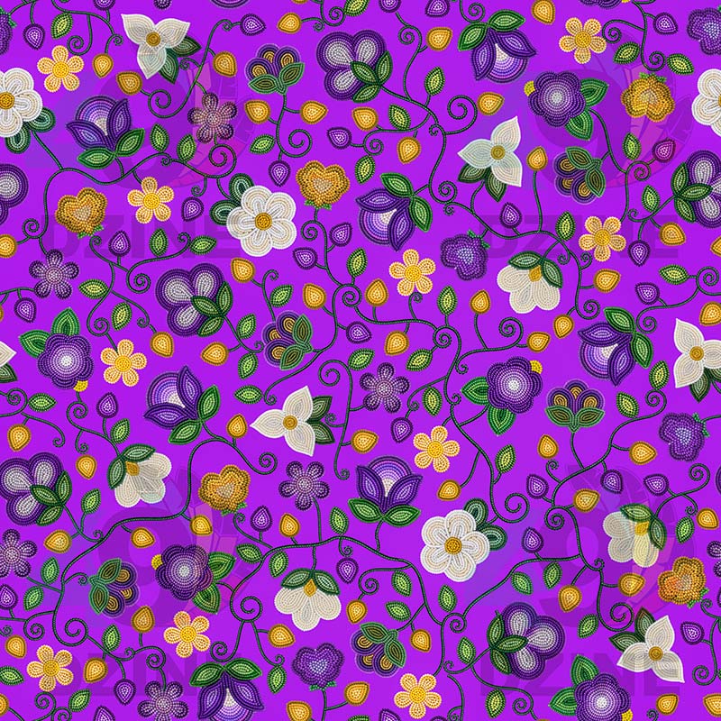 Midnight Moss Bloom Purple Fabric