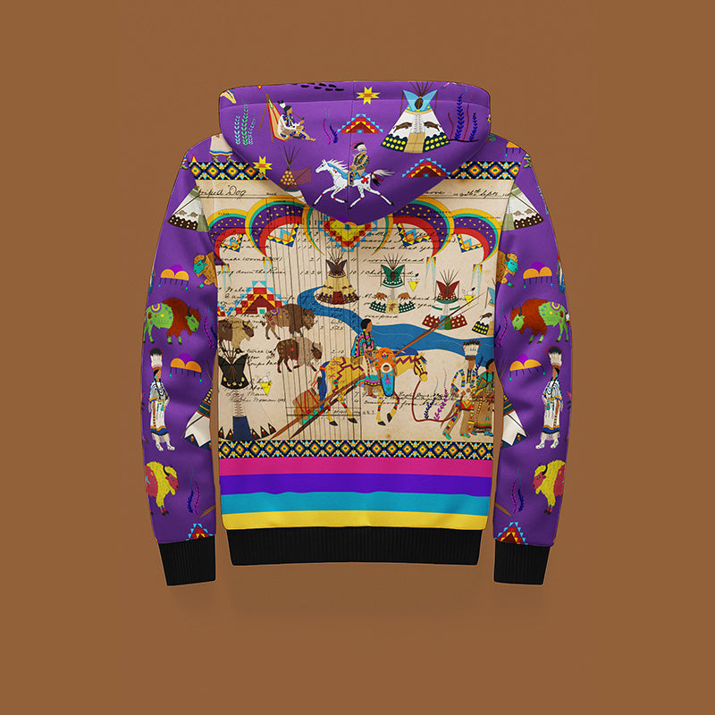 Path to Treaty Violet Sherpa Hoodie