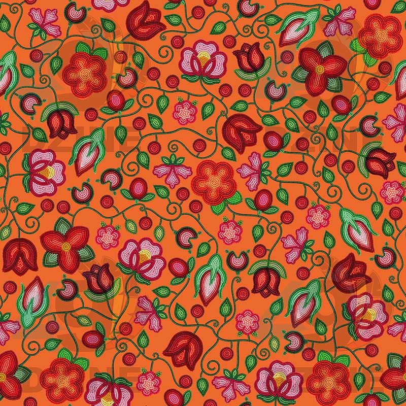 Rose Reverie Orange Fabric