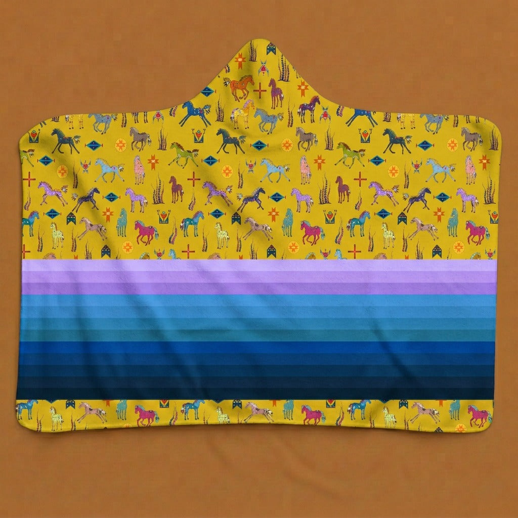 Sacred Horses Hooded Blanket