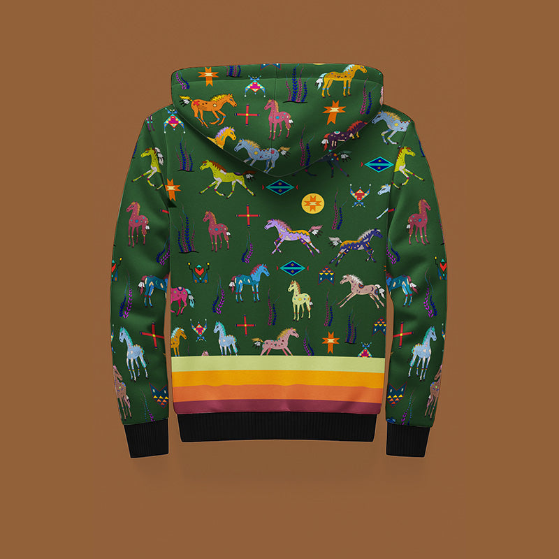 Sacred Horses Forest Sherpa Hoodie