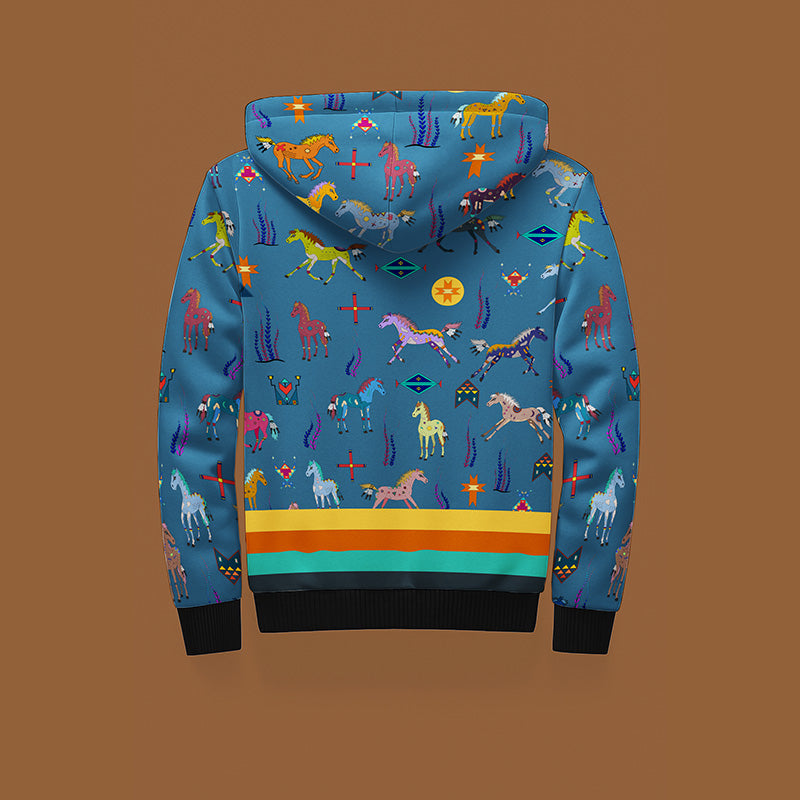 Sacred Horses Ocean Sherpa Hoodie