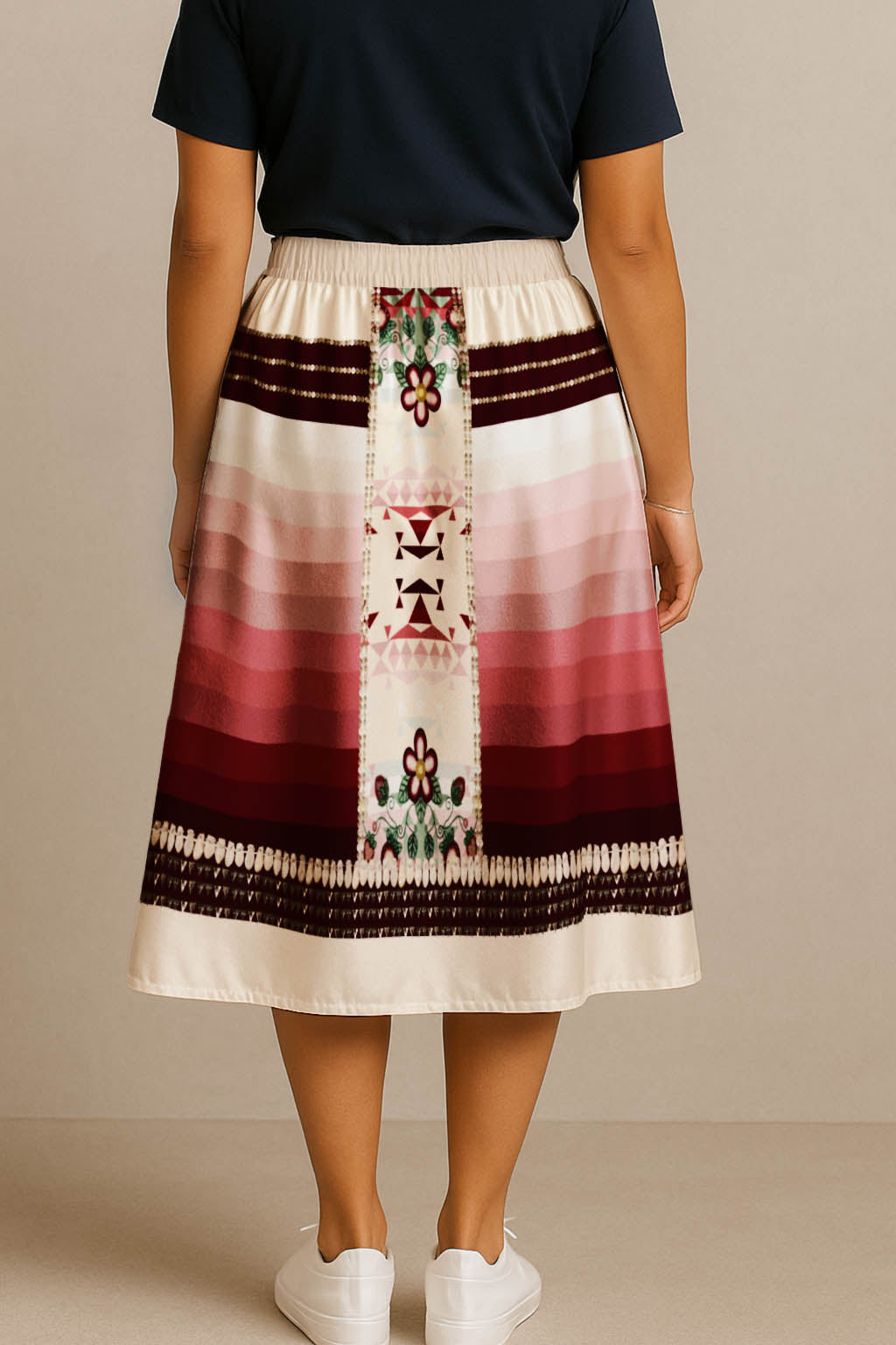 Sacred Strawberry Cream 2 Midi Skirt