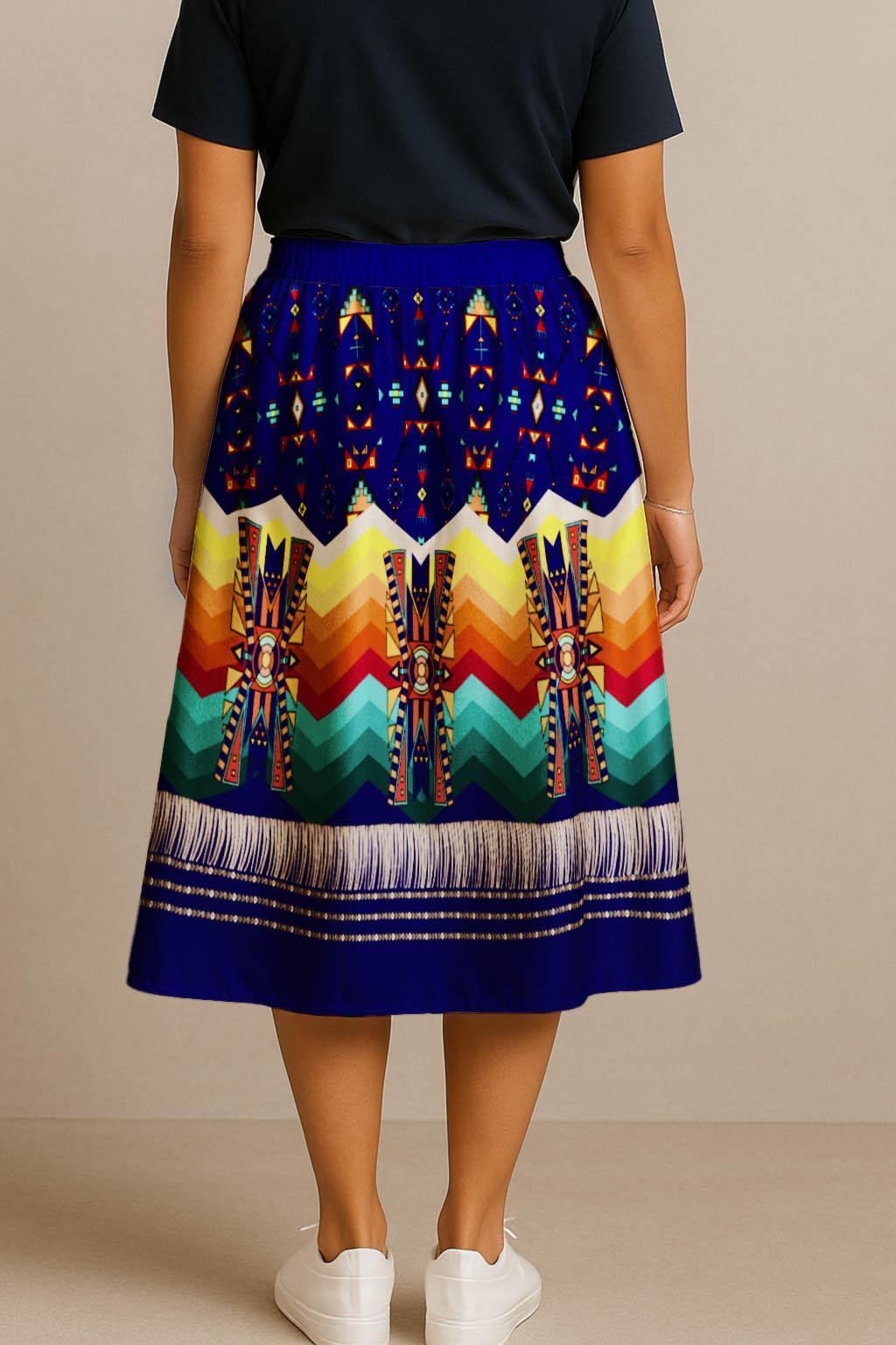 Sentinel of the Plains Navy 1 Midi Skirt