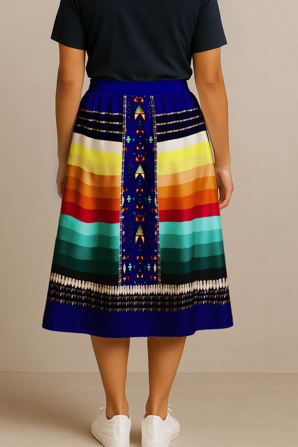 Sentinel of the Plains Navy 2 Midi Skirt