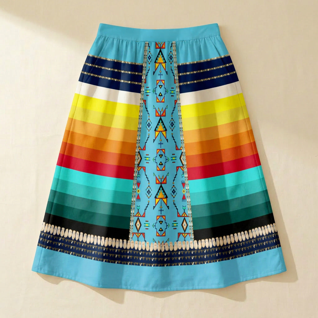 Sentinel of the Plains Turquoise 2 Midi Skirt