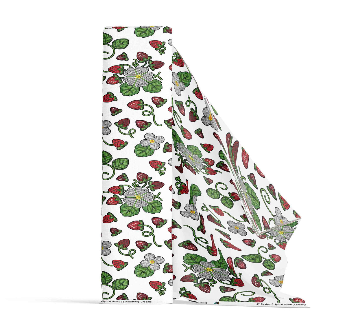 Strawberry Dreams White Fabric by 49 Dzine