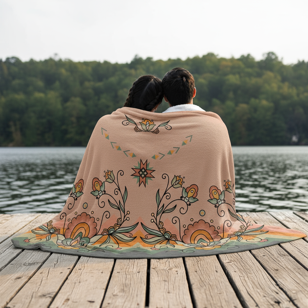 Falling Leaf Rising Bloom Hooded Blanket