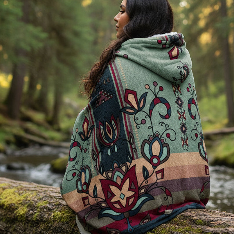 Northern Ember Hooded Blanket