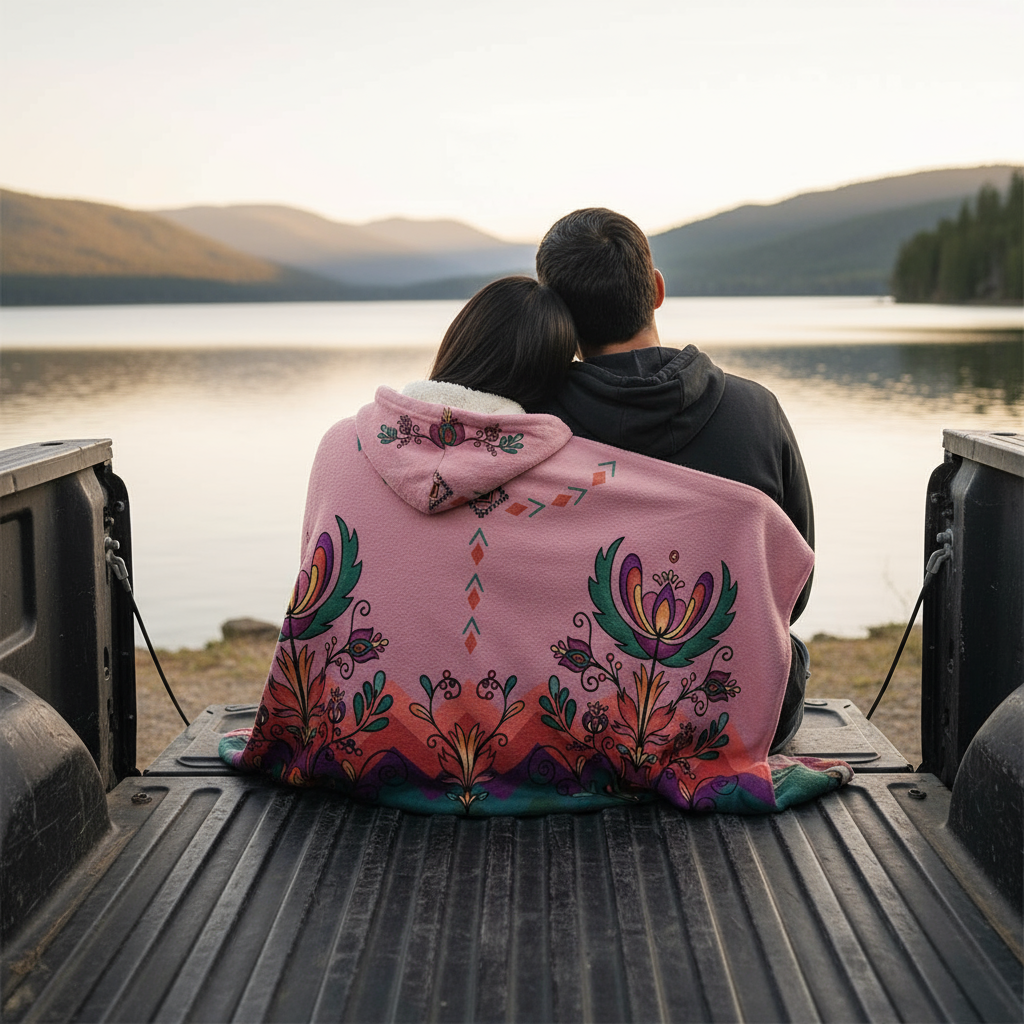 Cedar Wind Bloom Hooded Blanket