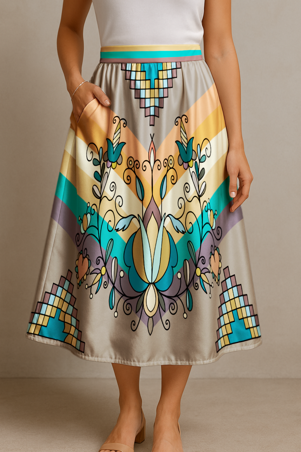 Sweetgrass Bloom Midi Skirt