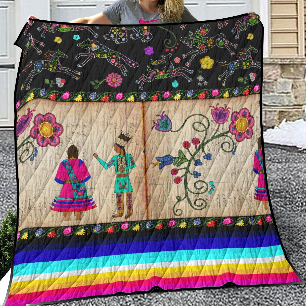 Floral Ledger Sweethearts Lightweight Quilt by 49 Dzine